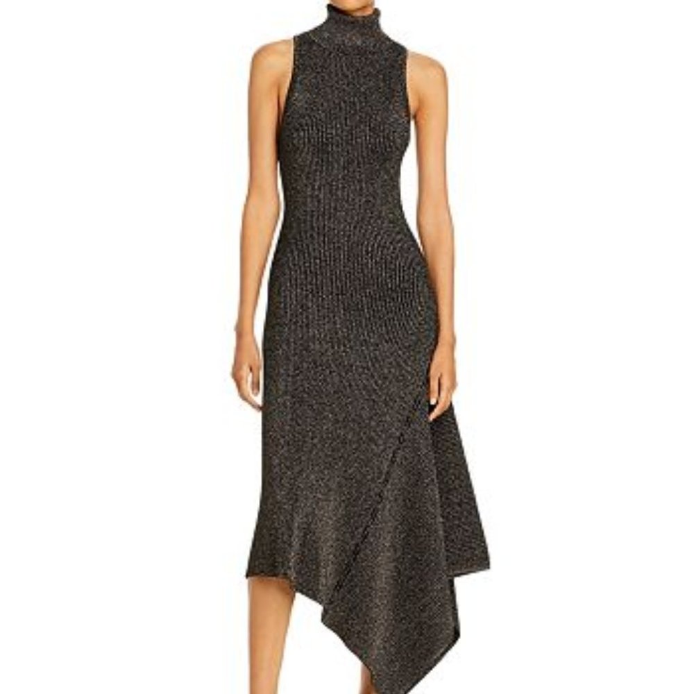 NWT A.L.C Parker Asymmetric Metallic Dress Size Small